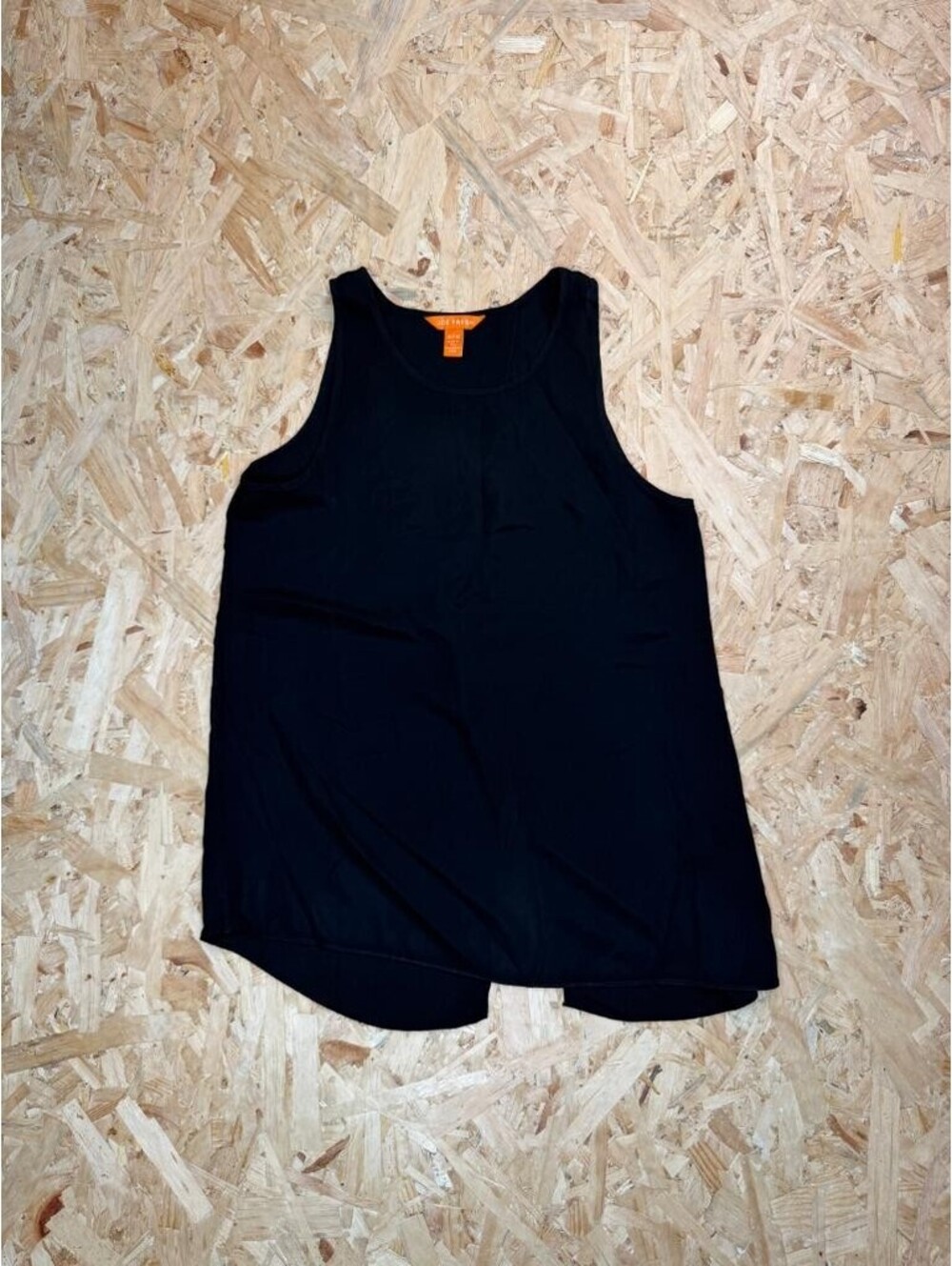 Joe Fresh Tank Top Womens Medium Black Sleeveless Round Neck Split Back Blouse
